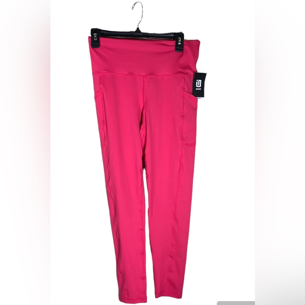 NWT Women's Compression High-Waist Side-Pocket 7/8 Length Leggings, Medium Pink